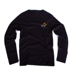 Long-sleeve black t-shirt with The Arc of Essex County logo on the right side