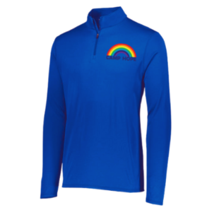 A blue long-sleeved shirt with Camp Hope logo