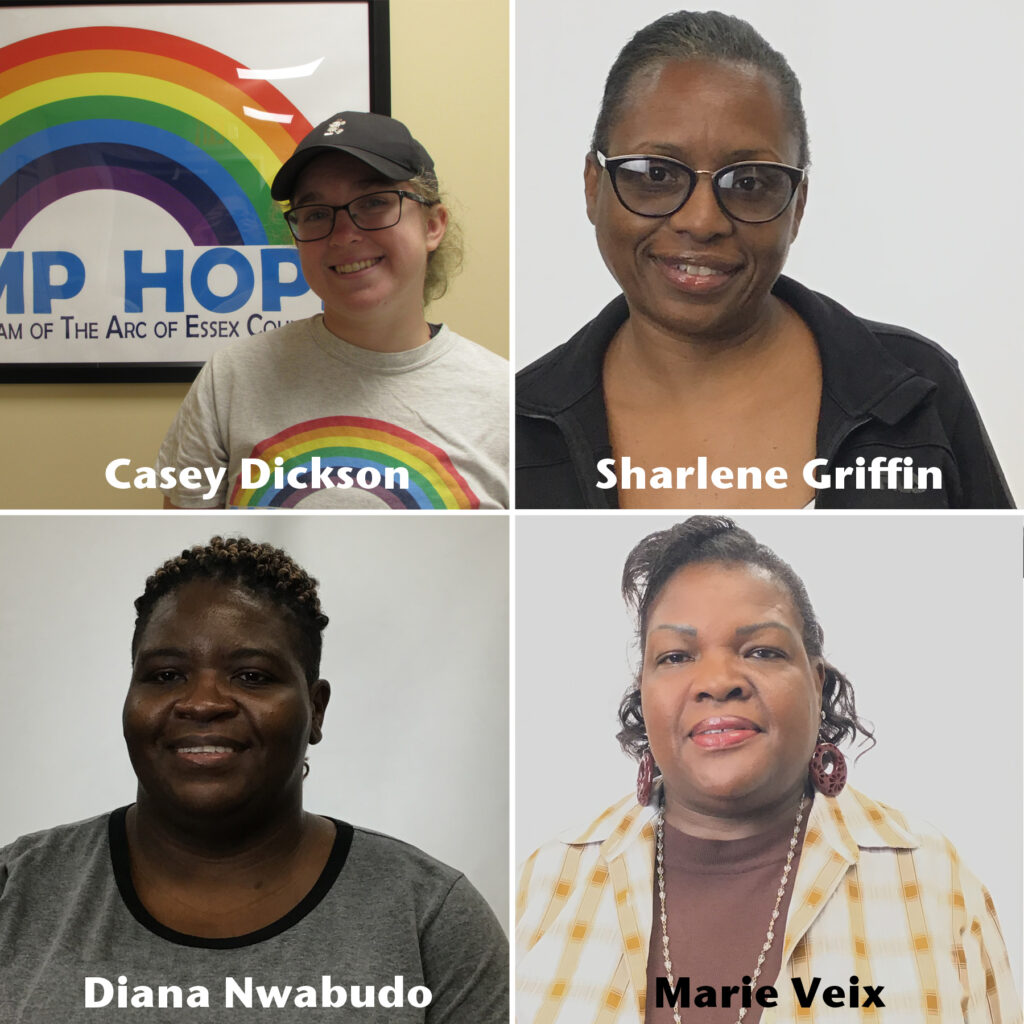 Four images of people with their names listed; clockwise from top left: Casey Dickson, Sharlene Griffin, Marie Veix, and Diana Nwabudo.
