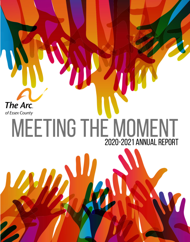The Arc of Essex County's 2020-2021 Annual Report Cover, with the text 