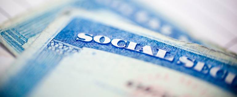 Closeup of Social Security card