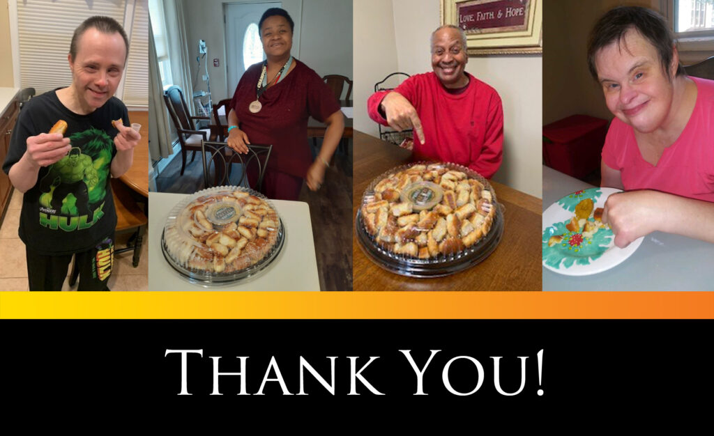 A set of four photos of people enjoying pretzel bites with text below that says 